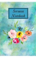 Sermon Notebook: Blank Journal for Women Great Organization Notes Book Floral #4