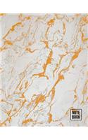 Notebook: Orange Marble Composition Note Book College Ruled Line Paper Texture Style Design (Large 8.5 x 11)