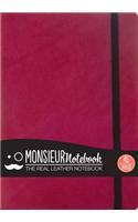 Monsieur Notebook Leather Journal - Pink Ruled Medium A5