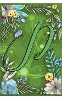 Watercolor Flower Monogram Journal: Monogrammed Cover College Ruled Notebook Composition Book Diary Letter D