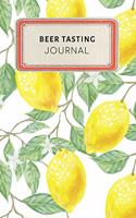 Beer Tasting Journal: Cute Yellow Lemon Tropical Dotted Grid Bullet Journal Notebook - 100 Pages 6 X 9 Inches Log Book