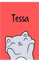 Tessa: Din A5 - Blanko 110 Seiten - Mein Malbuch - Personalisierter Kalender - Vornamen - Schönes Notizbuch - Notizblock Rot - Kinderbuch - Jugendbuch - Or