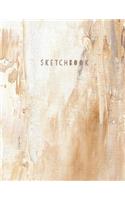 SKetchbook: Khaki Marble Galaxy Sketch Book With Blank Paper for Drawing, Doodling & Sketching