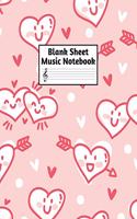 Blank Sheet Music Notebook: Easy Blank Staff Manuscript Book Large 8.5 X 11 Inches Musician Paper Wide 12 Staves Per Page for Piano, Flute, Violin, Guitar, Trumpet, Drums, Cell