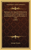 Substance of a Speech Delivered at a General Court of Proprietors, in Leadenhall Street, on December 3, 1783 (1783)