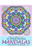Stress-Melting Mandalas Adult Coloring Book - Volume 1