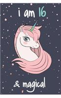 Unicorn Journal I am 16 & Beautiful