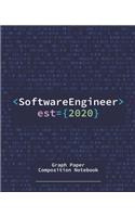 Software Engineer Est. 2020 Graph Paper Composition Notebook: 120 4x4 Graph White Pages (60 sheets)