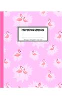 Composition Notebook: Pink Flamingo Notebook For Girls