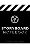 Storyboard Notebook - Assist The Creative Process: 16:9 - 8.5 x 11 US Letter - 120 Pages - 3 Panel Page Blank Storyboard Notebook for Directors, Animators, Movie Filmmakers, Playwrights, Advertisers 