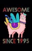 Awesome Since 1995: Birthday Girl Llama Notebook And Journal To Write In For 24 Year Old Boy Girl - 6x9 Unique Diary - 120 Blank Lined Pages - Happy 24th Birthday Gift 