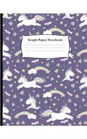 Graph Paper Notebook: Rainbows and Unicorns Quad Ruled 5 X 5 (.20