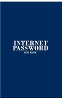Internet Password Log Book: Navy Password Book with Alphabetic Tabs A-Z, Includes Notes Area, Important Contacts & Birthdays Pages