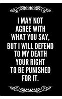 I May Not Agree with What You Say, But I Will Defend to My Death Your Right to Be Punished for It