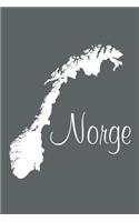 Norge - Slate Grey Lined Notebook with Margins (Norway): 101 Pages, Medium Ruled, 6 x 9 Journal, Soft Cover