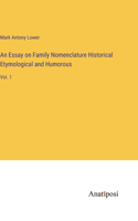 Essay on Family Nomenclature Historical Etymological and Humorous