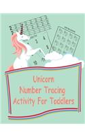 Unicorn Number Tracing Activity For Toddlers