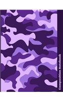 Composition Notebook: Purple Camouflage College Ruled Notebook