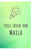 Tolle Ideen von Maila: Unliniertes Notizbuch mit Rahmen für deinen Vornamen