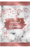 Journal Glamour Rose Gold & Marble: Glamorous feminine Journal - Notebook. 120 blank lined cream pages. 6x9 inch.