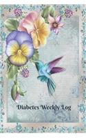 Diabetes Weekly Log - 52 Week Planner - Hummingbirds and Flowers In Pastel Colors