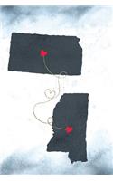 Kansas & Mississippi: Long Distance Out of State Notebook - Blank Lines