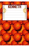 Basketball Life Kenneth: College Ruled Composition Book