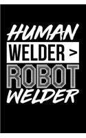 Human Welder > Robot Welder: Blank Lined Journal