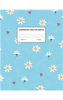 Handwriting Practice Sheets: Cute Blank Lined Paper Notebook for Writing Exercise and Cursive Worksheets - Perfect Workbook for Preschool, Kindergarten, 1st, 2nd, 3rd and 4th Gr