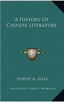 A History Of Chinese Literature
