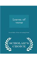 Leaves of Verse - Scholar's Choice Edition