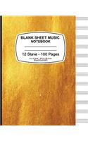 Blank Sheet Music Notebook (Golden)