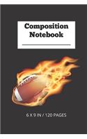 Composition Notebook - Flaming Football