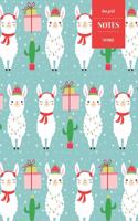 Dot Grid Notes 110 Pages: Cute Christmas Llama with Cactus Notebook for Professionals and Students, Teachers and Writers - Succulent Pattern