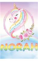 Norah: Want To Give Norah A Unique Memory & Emotional Moment? Show Norah You Care With This Personal Custom Named Gift With Norah's Very Own Unicorn Custom