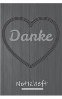 Danke Dankeschön Notizheft: Premium Dankeschön Notizheft Werbegeschenk Din A5 in praktischen Punkteraster
