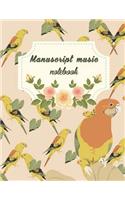 Manuscript music notebook: Music Manuscript Paper, Staff Paper, Musicians Notebook, Blank Guitar Tab, Book Bound (Perfect Binding) Paper 120 Pages Large Print 8.5" x 11"