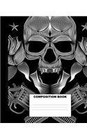 Skull Composition Book: Skull Composition Notebook. 132 Pages Wide Ruled 7.5x9.25". Skull Notebook
