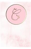 C: Monogram Journal Monogrammed with Personalized Rose Gold Letter 'c'(3 Pastel Pink Rose Gold Monogram)