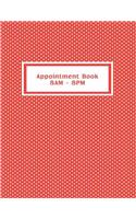 Appointment Book 8am - 8pm: Coral Polkadot. Spa, Salon or Small Business Customer Appointment Hourly Planner Set at 15-Minute Intervals with No Assigned Dates.