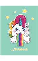 Notebook: Unicorn on green cover and Lined pages, Extra large (8.5 x 11) inches, 110 pages, White paper(5 Unicorn on Green Notebook)