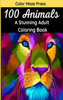 100 Animals - A Stunning Adult Coloring Book: 100 Beautiful & Very Detailed Zentangle & Doodle Designs of Wild Animals, Pets, Birds, Sea Creatures, Insects and more with Mandalas, Flowers and Pa