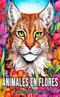 Animales en Flores Libro de Colorear
