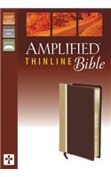 Thinline Bible-Am: Amplified Italian Duo-Tone, Camel/Burgundy Thinline Bible, Ribbon Marker