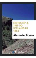 Notes of a Trip to Iceland in 1862