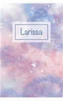 Larissa: First Name Personalized Notebook, College Ruled (Lined) Journal, Cute Pastel Notepad with Marble Pattern for Girls, Teens and Women