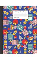 Composition Book College-Ruled Back to School Supplies Pattern