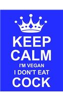 Keep Calm I'm Vegan I Don't Eat Cock