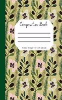 Composition Book: Botanical Cover, 70 Sheets, 140 Pages, Perfect for Students