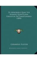 de Minoribus Quae Sub Nomine Quintiliani Feruntur Declamationibus (1890)